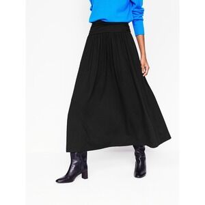 Boden Rosaline Jersey Maxi Skirt in Black Ruched Waist - 8R